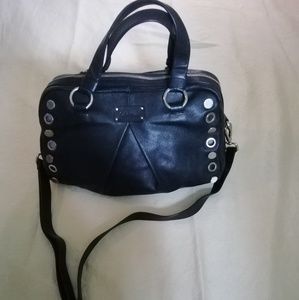 Calvin Klein black leather satchel handbag